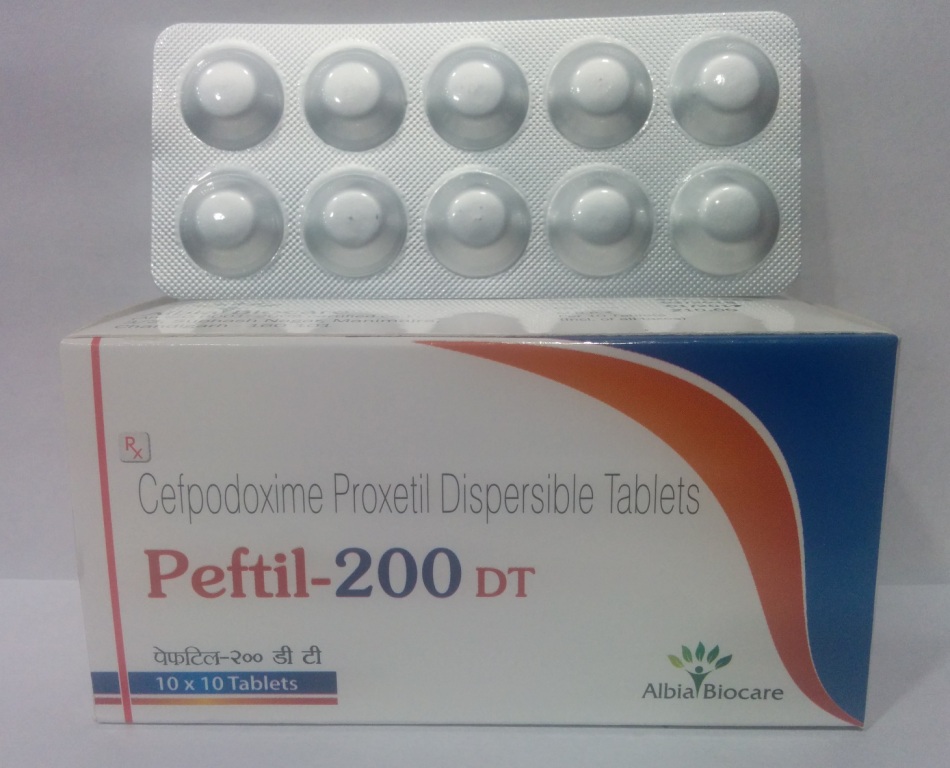 PEFTIL-200DT | Cefpodoxime Proxetil 200mg DT (Alu-Alu)